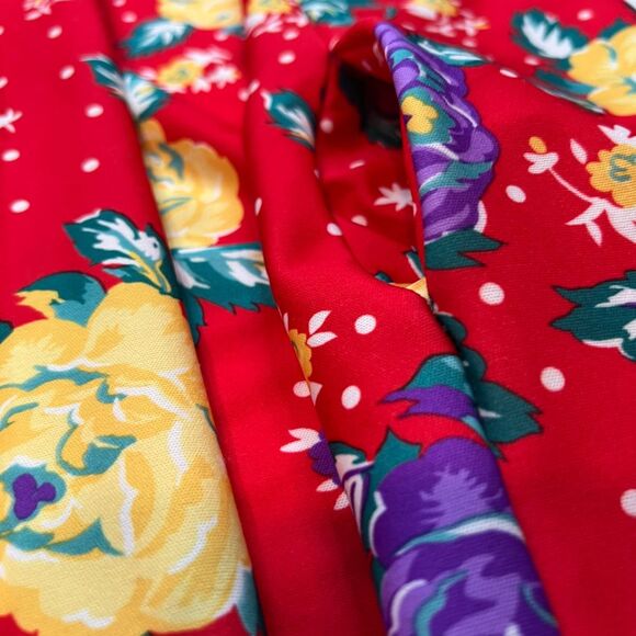 The Coffee Club House Dress Womens 18 Mumu Red Floral Housedress Caftan Kimono - Picture 5 of 11